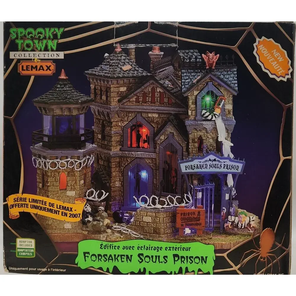2007 Lemax Spooky Town Halloween Village FORSAKEN SOULS PRISON Retired 75497